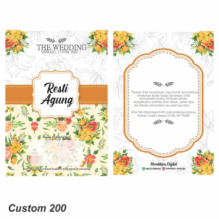 Jual Undangan Custom S200 - Kategori Undangan Pernikahan Murah Modhiskom