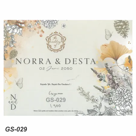 Jual Undangan GS-029 - Kategori Undangan Pernikahan Murah Modhiskom
