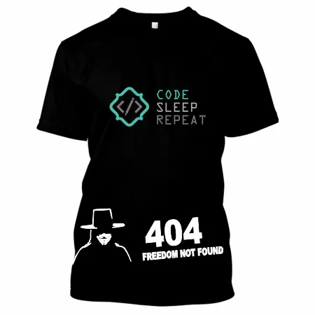 Jual Kaos Custom Modhiskom - T-Shirt 404 NOT FUND Sablon Keren Bahan Premium - Kategori Sablon Murah Modhiskom